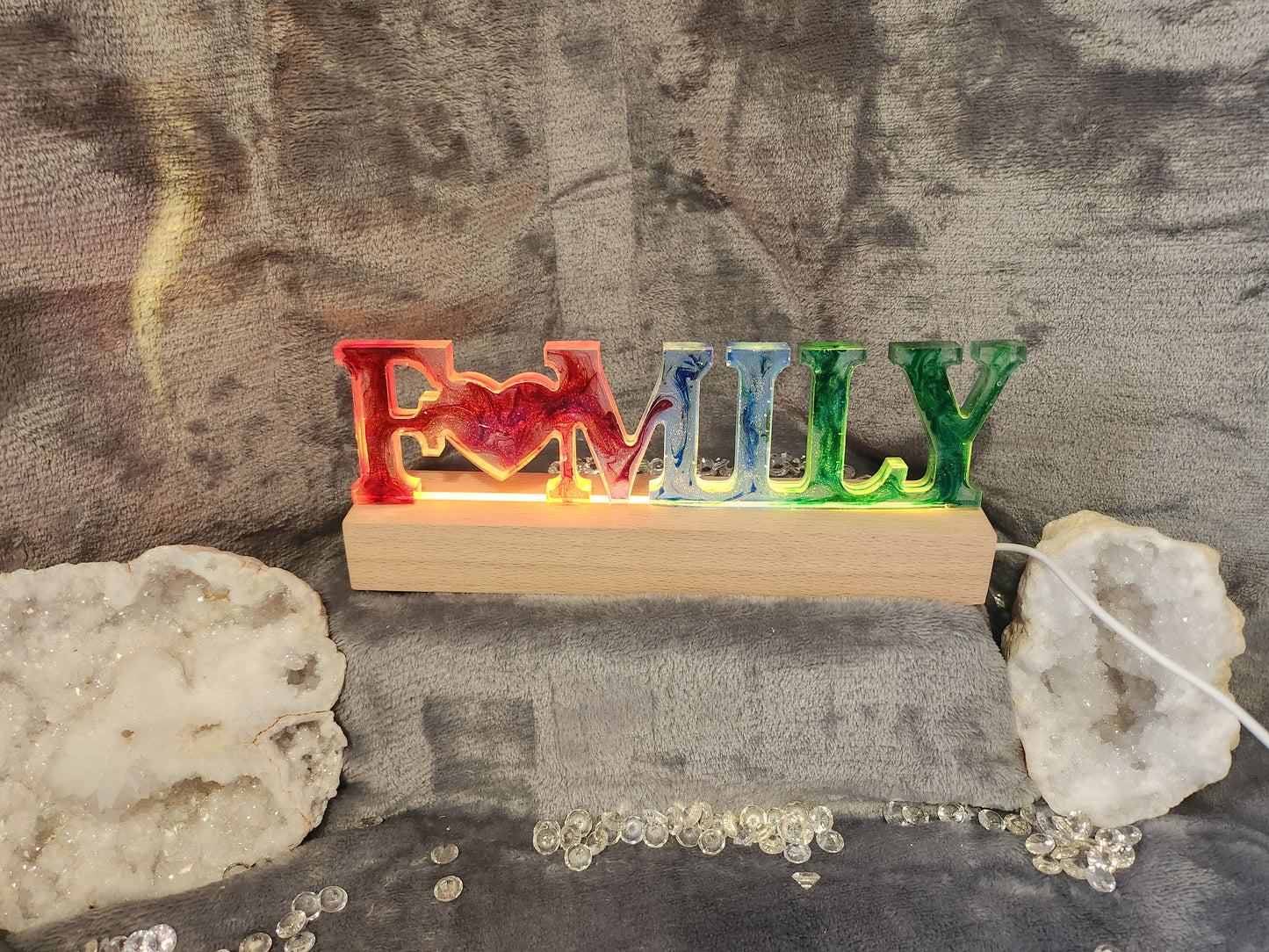 Freestanding Word on Light Base - Family