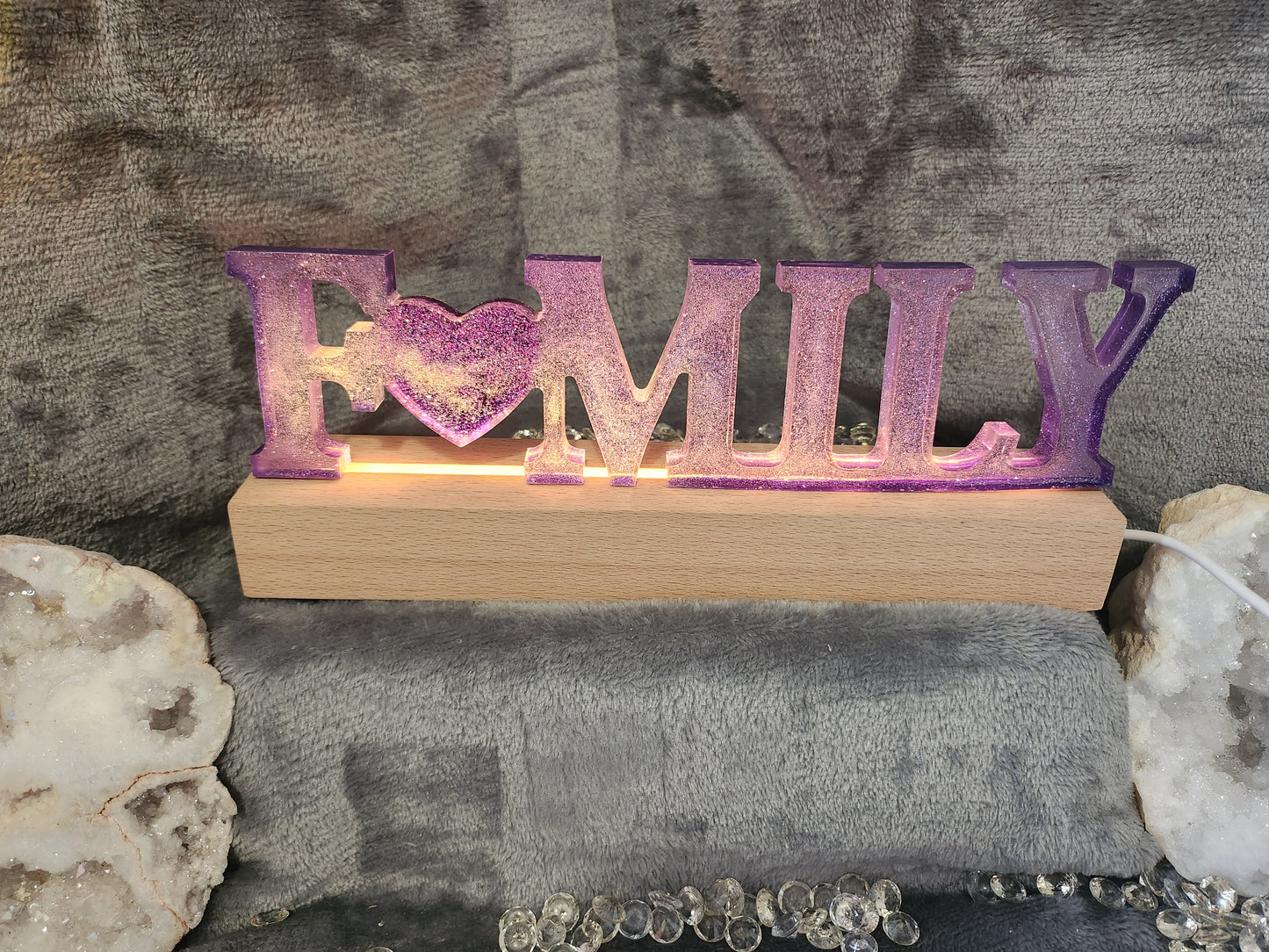 Freestanding Word on Light Base - Family