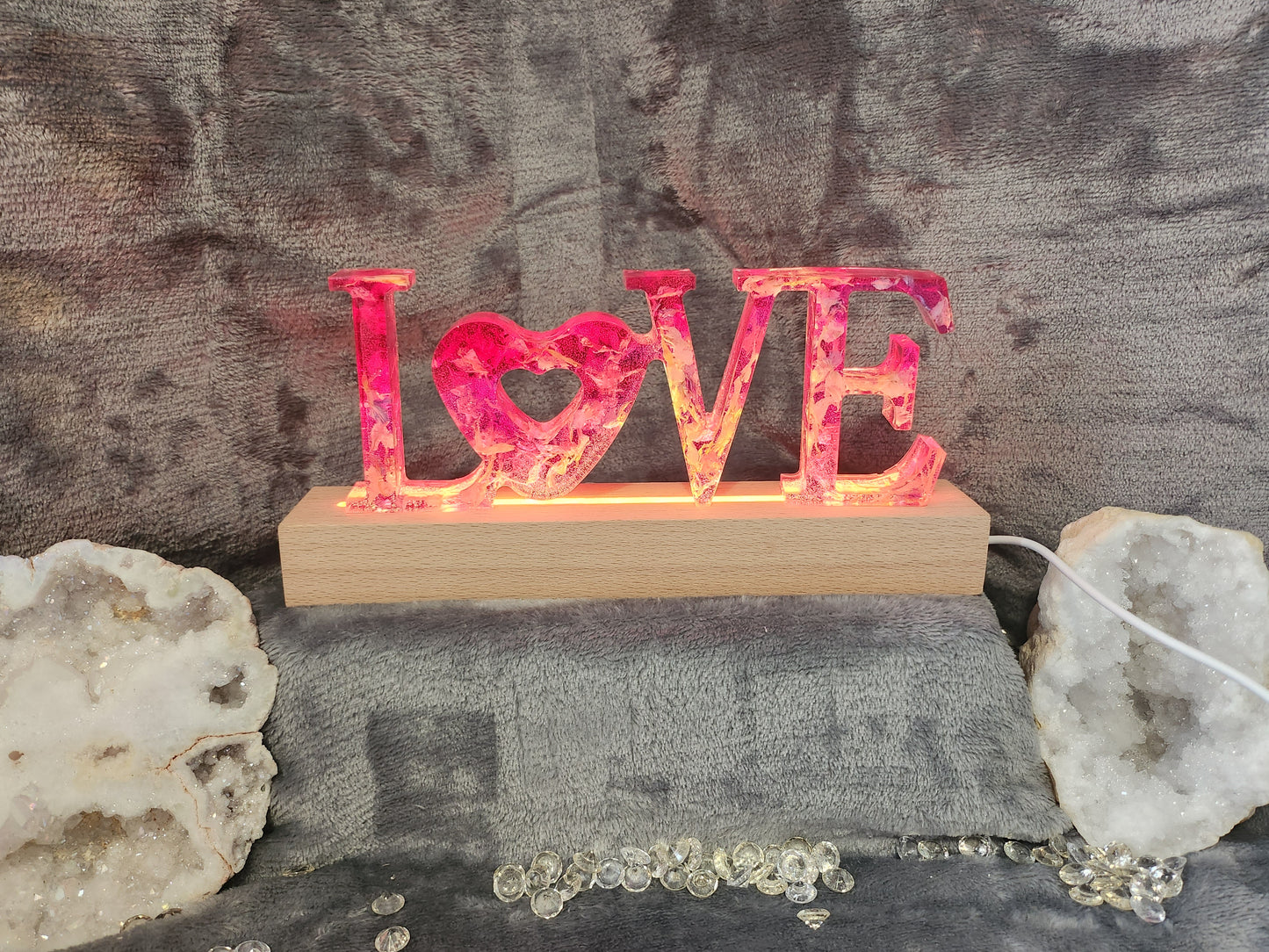 Freestanding Word on Light Base - Love