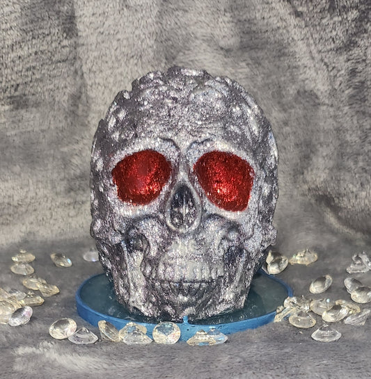 3D Silver Skull Ornament