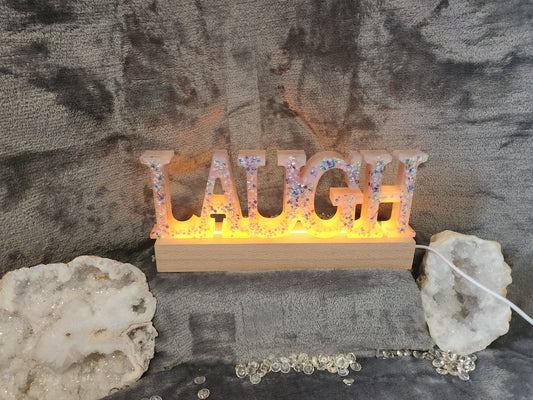 Freestanding Word on Light Base - Laugh